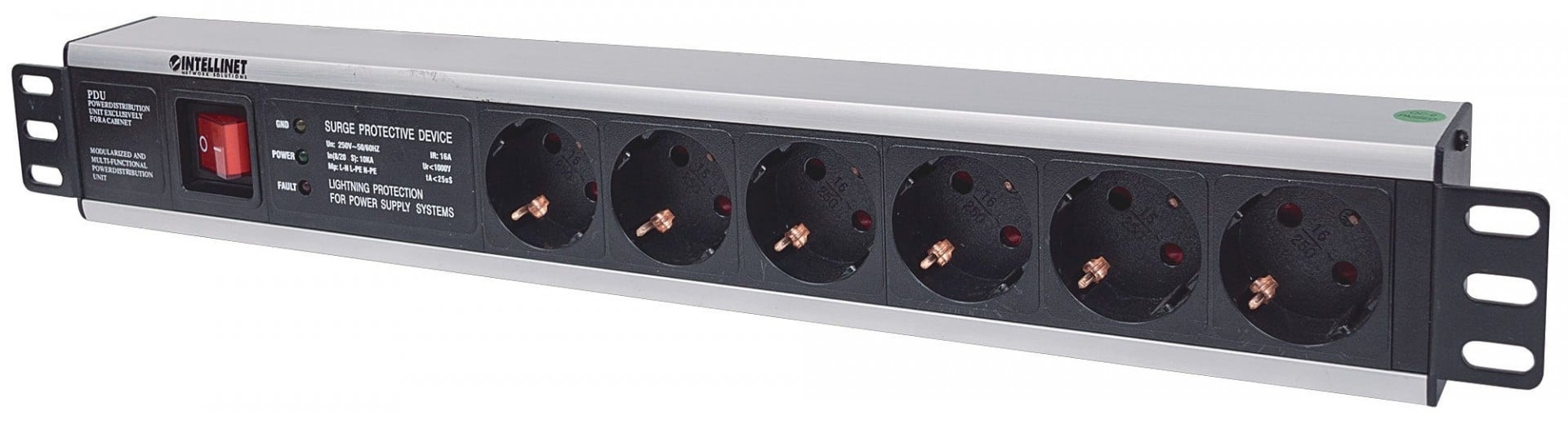 INTELLINET Intellinet 713962 unità di distribuzione dell'energia (PDU) 6 presa(e) AC 1.5U Nero - BATTERIE E ALIMENTATORI | TecnoCARE.net Sabaudia, Latina, Terracina, San Felice Circeo e Pontinia