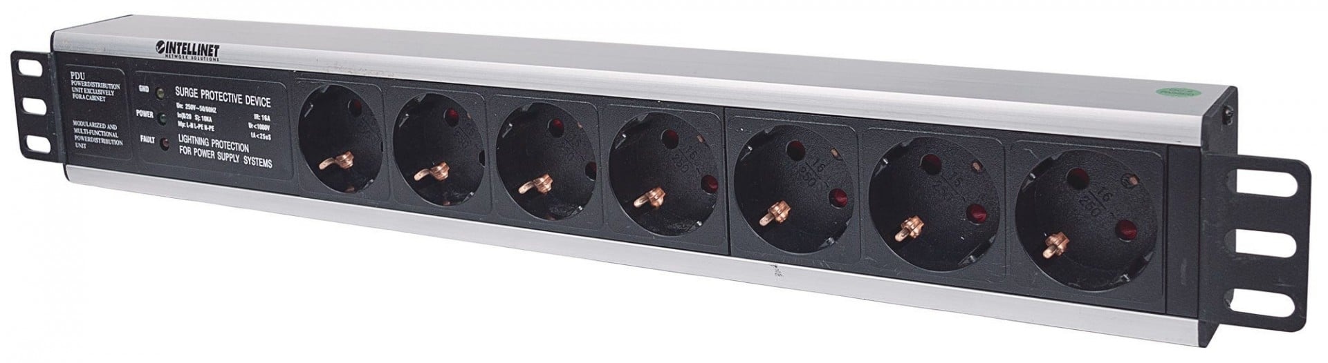 INTELLINET Intellinet 714006 unità di distribuzione dell'energia (PDU) 7 presa(e) AC 1.5U Nero - BATTERIE E ALIMENTATORI | TecnoCARE.net Sabaudia, Latina, Terracina, San Felice Circeo e Pontinia