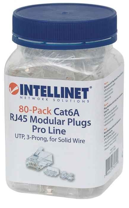 INTELLINET PLUG RJ45 8P/8C UTP Cat6A FOR WIRE, 80PCS - CAVI PER COMPUTER E PERIFERICHE | TecnoCARE.net Sabaudia, Latina, Terracina, San Felice Circeo e Pontinia