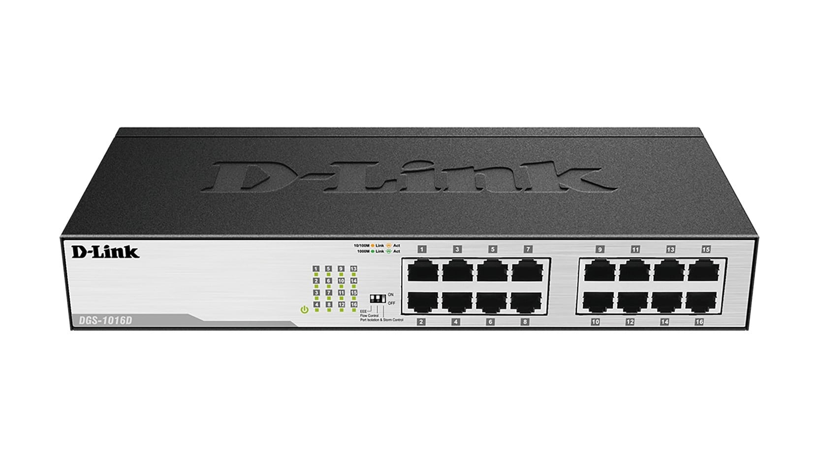 D-LINK D-Link DGS-1016D switch di rete Non gestito Gigabit Ethernet (10/100/1000) 1U Nero, Argento - RETI | TecnoCARE.net Sabaudia, Latina, Terracina, San Felice Circeo e Pontinia