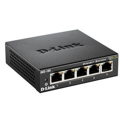 D-LINK D-Link DGS-105 Non gestito L2 Gigabit Ethernet (10/100/1000) Nero - RETI | TecnoCARE.net Sabaudia, Latina, Terracina, San Felice Circeo e Pontinia