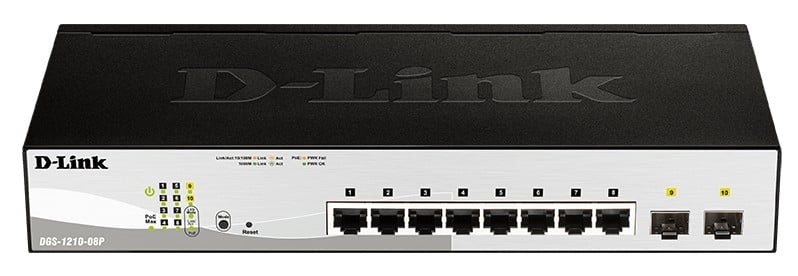 D-LINK D-Link DGS-1210-08P switch di rete L2 Gigabit Ethernet (10/100/1000) Supporto Power over Ethernet (PoE) Nero - RETI | TecnoCARE.net Sabaudia, Latina, Terracina, San Felice Circeo e Pontinia