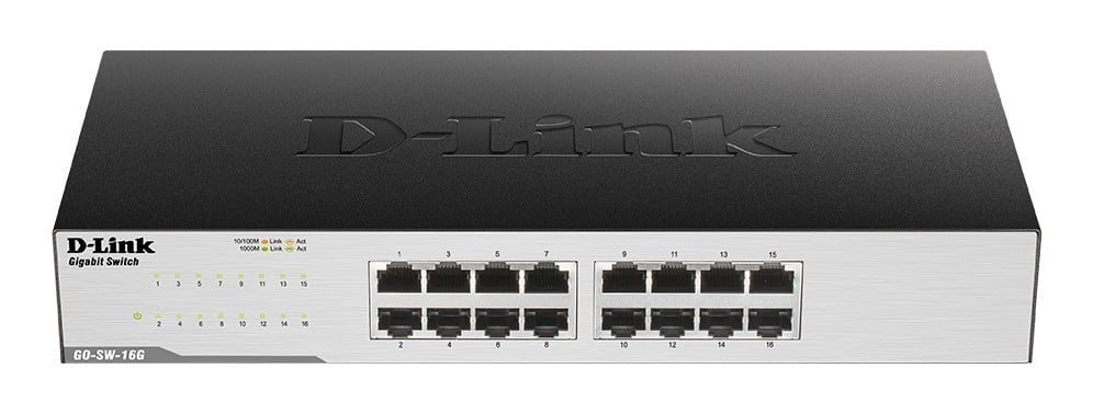 D-LINK D-Link GO-SW-16G Non gestito L2 Gigabit Ethernet (10/100/1000) 1U Nero - RETI | TecnoCARE.net Sabaudia, Latina, Terracina, San Felice Circeo e Pontinia