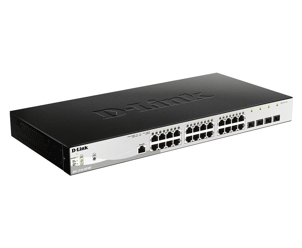 D-LINK D-Link DGS-1210-28P/ME 24-PORT 10/100/1000BASE-T POE + 4-PORT 1 GBPS SFP PORTS METRO ET - RETI | TecnoCARE.net Sabaudia, Latina, Terracina, San Felice Circeo e Pontinia