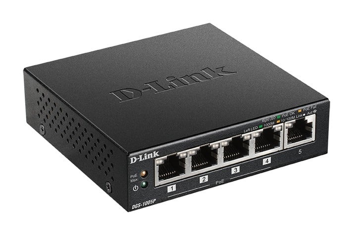 D-LINK D-Link DGS-1005P/E POE+ 60W - RETI | TecnoCARE.net Sabaudia, Latina, Terracina, San Felice Circeo e Pontinia