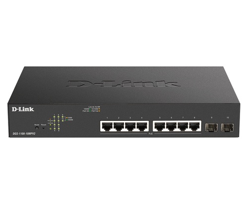 D-LINK D-Link DGS-1100-10MPV2 switch di rete Gestito Gigabit Ethernet (10/100/1000) Supporto Power over Ethernet (PoE) 1U Nero - RETI | TecnoCARE.net Sabaudia, Latina, Terracina, San Felice Circeo e Pontinia
