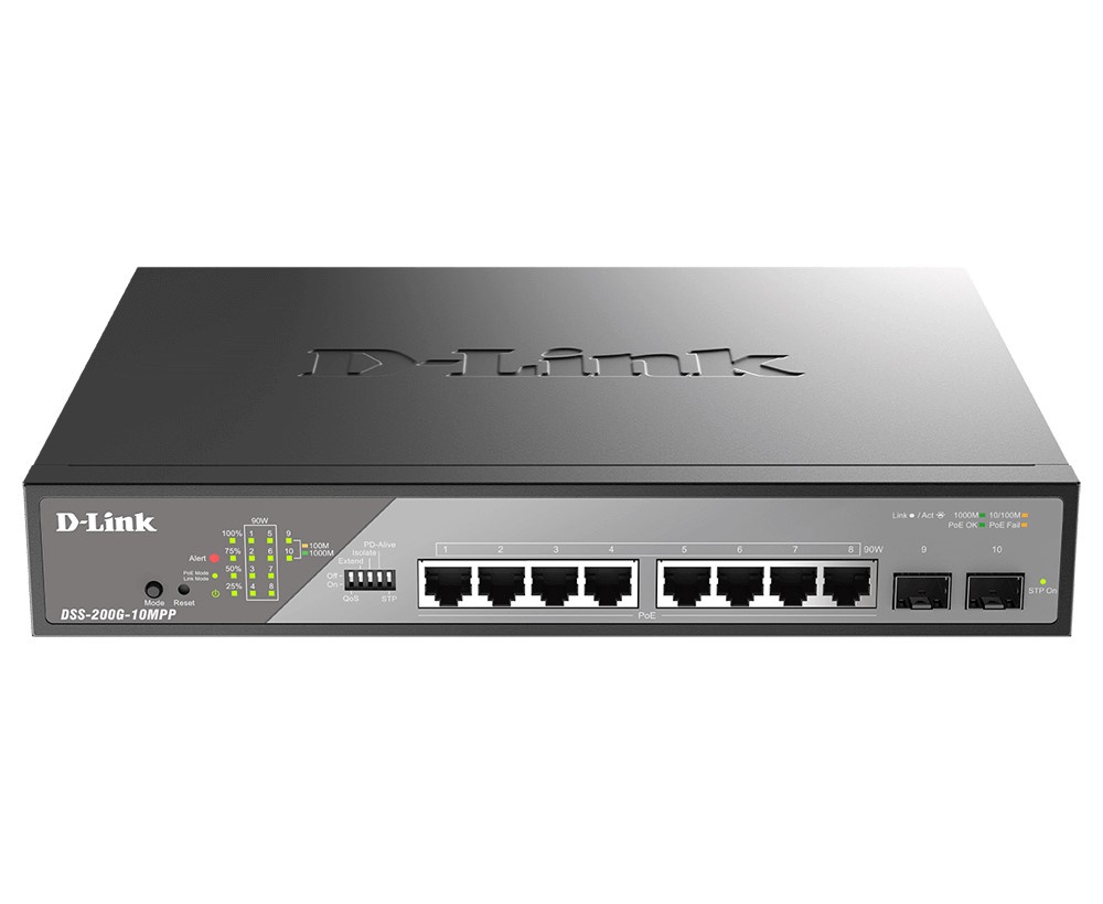 D-LINK D-LINK SWITCH 8-PORTE 10/100/1000 POE GIGABIT ETHERNET SURVEILLANCE - SWITCH E HUB | TecnoCARE.net Sabaudia, Latina, Terracina, San Felice Circeo e Pontinia