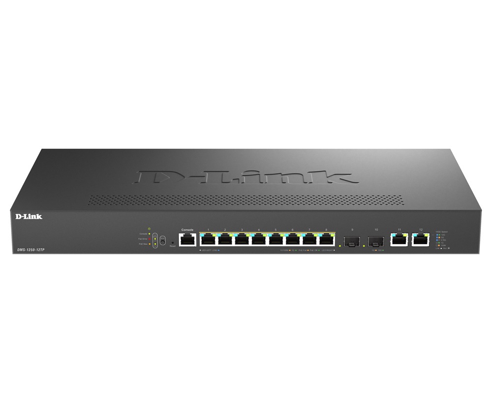 D-LINK D-LINK SWITCH 12-PORT MULTI-GIGABIT SMART MANAGED POE+ SWITCH INCLUDING 8 MULTI-GIGABIT 2.5G POE, 2 - SWITCH E HUB | TecnoCARE.net Sabaudia, Latina, Terracina, San Felice Circeo e Pontinia