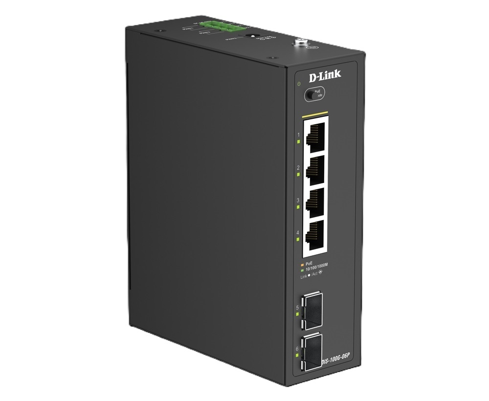 D-LINK D-LINK SWITCH 6-PORT GIGABIT INDUSTRIAL POE+ UNMANAGED WITH 2 X SFP PORTS - SWITCH E HUB | TecnoCARE.net Sabaudia, Latina, Terracina, San Felice Circeo e Pontinia