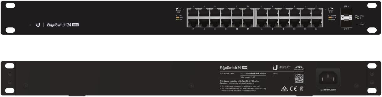 UBIQUITI Ubiquiti Networks ES-24-250W switch di rete Gestito L2/L3 Gigabit Ethernet (10/100/1000) Supporto Power over Ethernet (PoE) 1U Nero - RETI | TecnoCARE.net Sabaudia, Latina, Terracina, San Felice Circeo e Pontinia