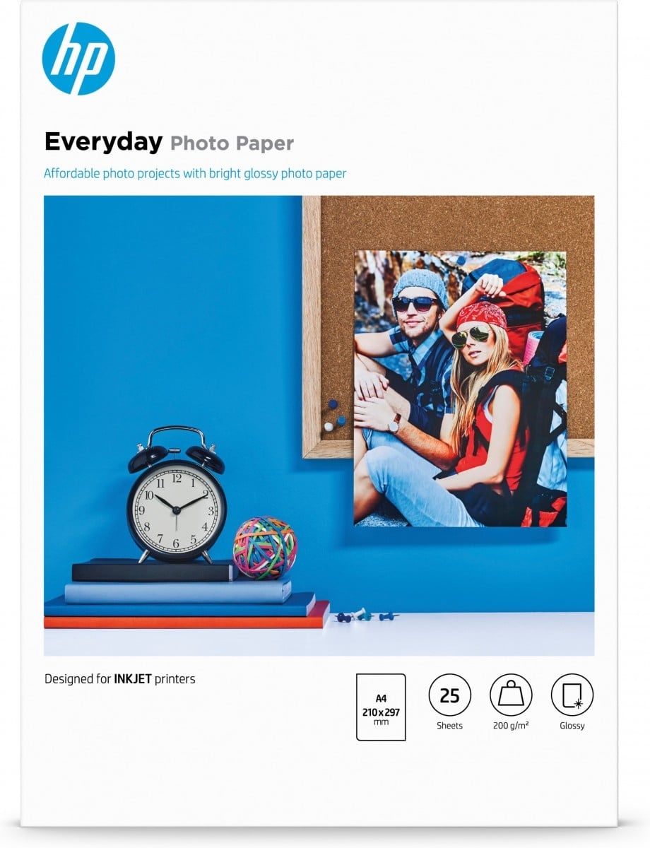 HP HP Confezione da 25 fogli carta fotografica lucida Everyday A4/210 x 297 mm - STAMPANTI E SCANNER | TecnoCARE.net Sabaudia, Latina, Terracina, San Felice Circeo e Pontinia