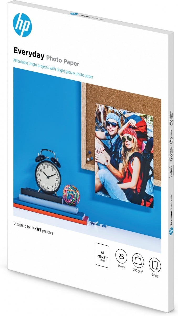 HP HP Confezione da 25 fogli carta fotografica lucida Everyday A4/210 x 297 mm - STAMPANTI E SCANNER | TecnoCARE.net Sabaudia, Latina, Terracina, San Felice Circeo e Pontinia