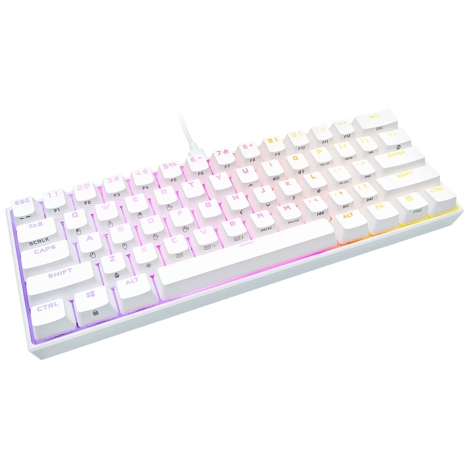 CORSAIR Corsair Gaming K65 RGB MINI, Cherry MX Red RGB - Layout NA, White - TASTIERE | TecnoCARE.net Sabaudia, Latina, Terracina, San Felice Circeo e Pontinia