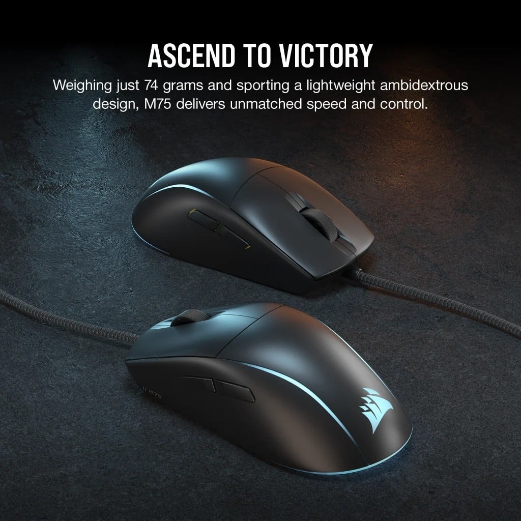 CORSAIR Corsair M75 Mouse RGB Leggera Gaming USB Tipo A Ottica 26000 DPI - TASTIERE E CONTROLLER | TecnoCARE.net Sabaudia, Latina, Terracina, San Felice Circeo e Pontinia