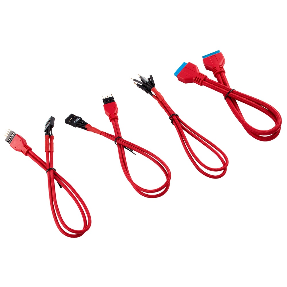 CORSAIR Corsair Premium Sleeved Front Panel Extension Kit, Rosso - 30cm - CASE ACCESSORI | TecnoCARE.net Sabaudia, Latina, Terracina, San Felice Circeo e Pontinia