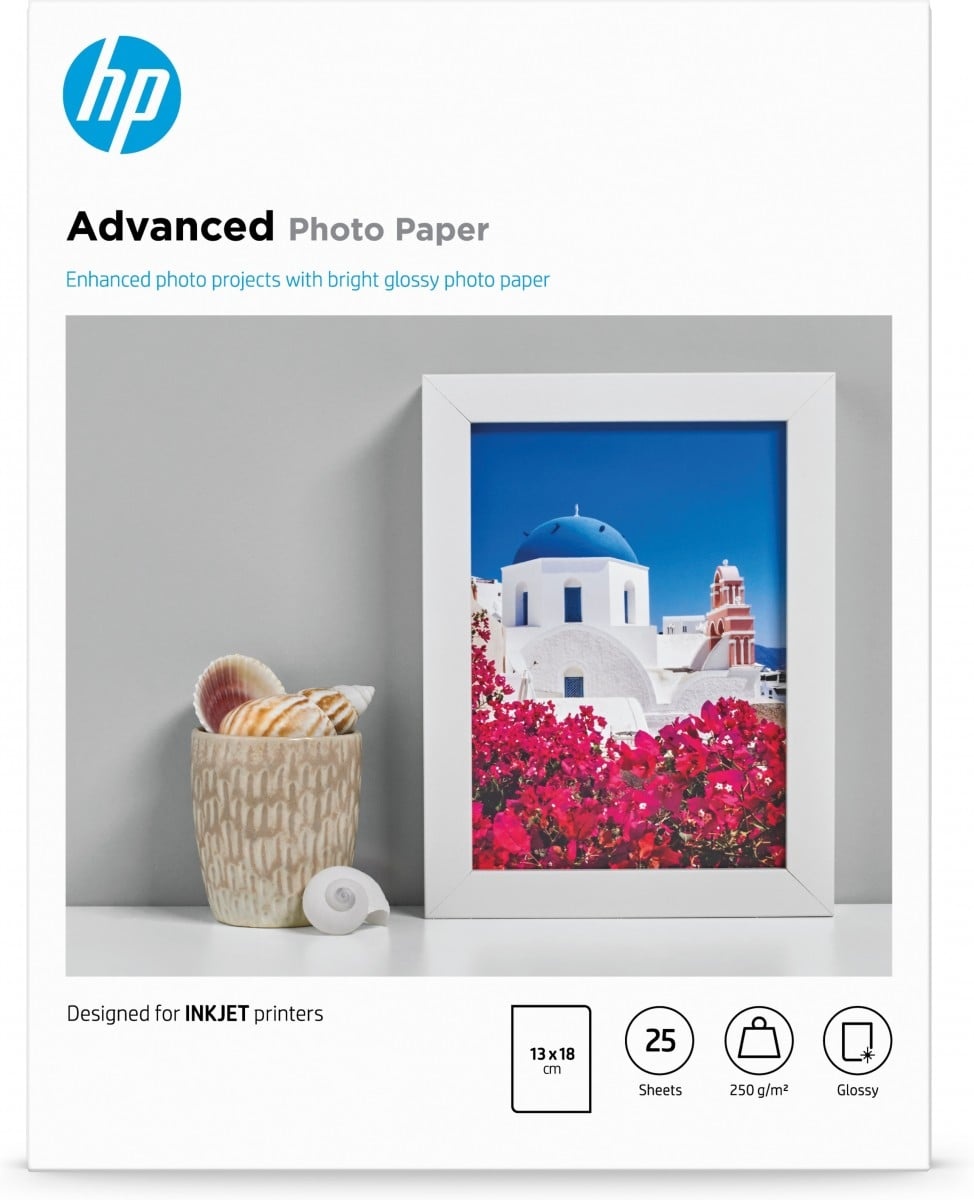 HP HP Confezione da 25 fogli carta fotografica lucida 13 x 18 cm senza margini Advanced - STAMPANTI E SCANNER | TecnoCARE.net Sabaudia, Latina, Terracina, San Felice Circeo e Pontinia