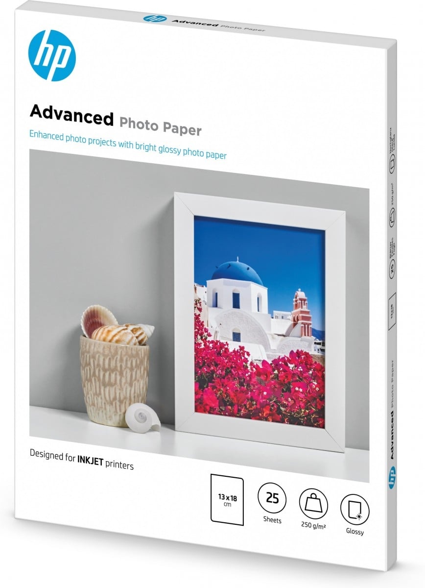 HP HP Confezione da 25 fogli carta fotografica lucida 13 x 18 cm senza margini Advanced - STAMPANTI E SCANNER | TecnoCARE.net Sabaudia, Latina, Terracina, San Felice Circeo e Pontinia