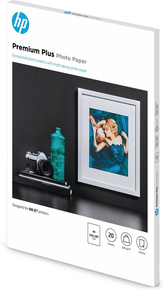 HP HP Confezione da 20 fogli carta fotografica Premium Plus, lucida A4/210 x 297 mm - STAMPANTI E SCANNER | TecnoCARE.net Sabaudia, Latina, Terracina, San Felice Circeo e Pontinia