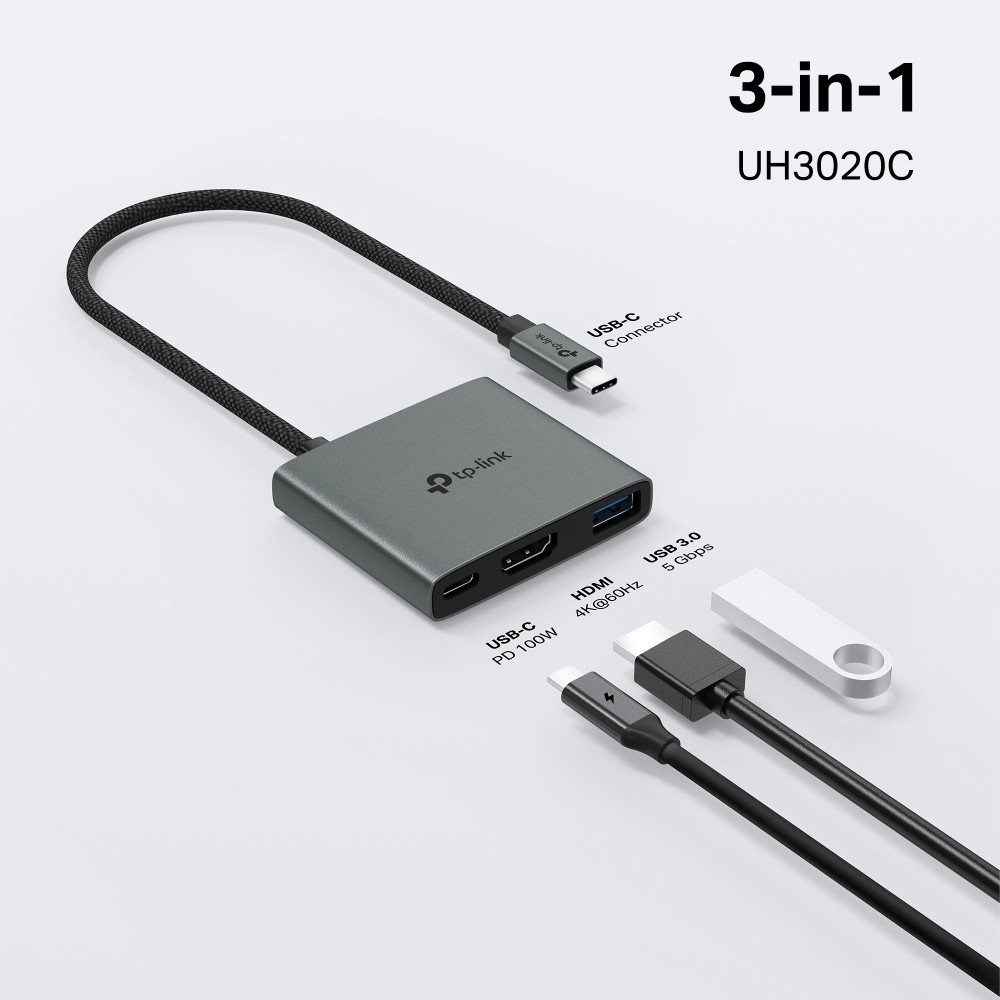 TP-LINK TP-Link UH3020C hub di interfaccia USB tipo-C 5000 Mbit/s Grigio - COMPONENTI | TecnoCARE.net Sabaudia, Latina, Terracina, San Felice Circeo e Pontinia