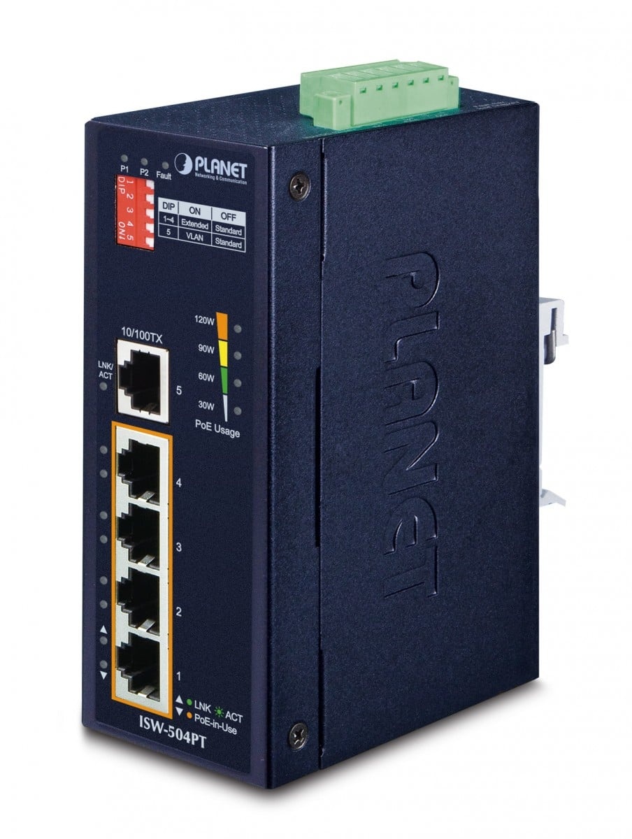 PLANET PLANET ISW-504PT switch di rete Non gestito L2 Fast Ethernet (10/100) Supporto Power over Ethernet (PoE) Nero - RETI | TecnoCARE.net Sabaudia, Latina, Terracina, San Felice Circeo e Pontinia