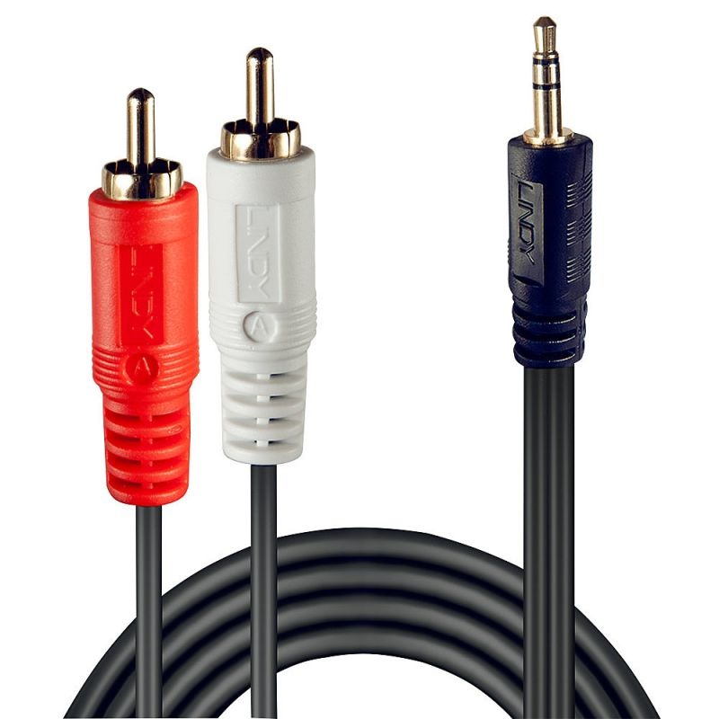 LINDY LINDY CAVO AUDIO STEREO 2X RCA MASCHIO/3.5MM MASCHIO, 5M - CAVI AUDIO | TecnoCARE.net Sabaudia, Latina, Terracina, San Felice Circeo e Pontinia