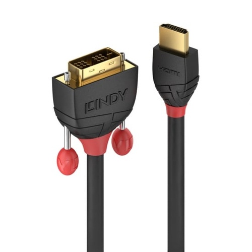 LINDY LINDY CAVO HDMI A DVI-D BLACK LINE, 1M - CAVI HDMI/VGA/DVI/DP | TecnoCARE.net Sabaudia, Latina, Terracina, San Felice Circeo e Pontinia