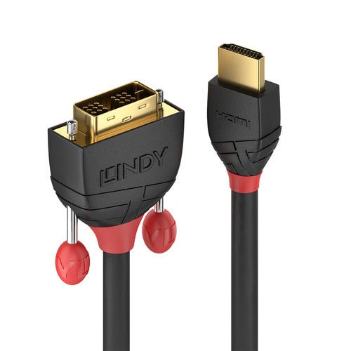 LINDY LINDY CAVO HDMI A DVI-D BLACK LINE, 2M - CAVI HDMI/VGA/DVI/DP | TecnoCARE.net Sabaudia, Latina, Terracina, San Felice Circeo e Pontinia