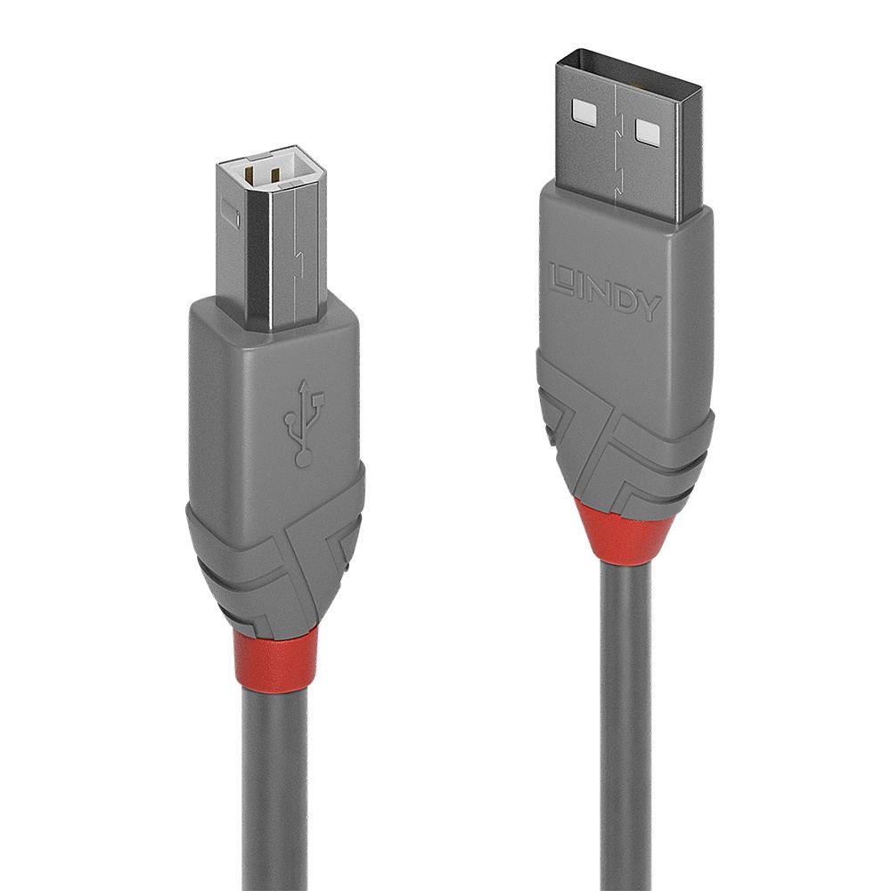 LINDY LINDY CAVO USB ANTHRA LINE 2.0 TIPO A MASCHIO A B MASCHIO 3MT DOPPIA SCHERMATURA GUSCIO IN PVC GRIGIO 10 ANNI DI GARANZIA - CAVI USB | TecnoCARE.net Sabaudia, Latina, Terracina, San Felice Circeo e Pontinia