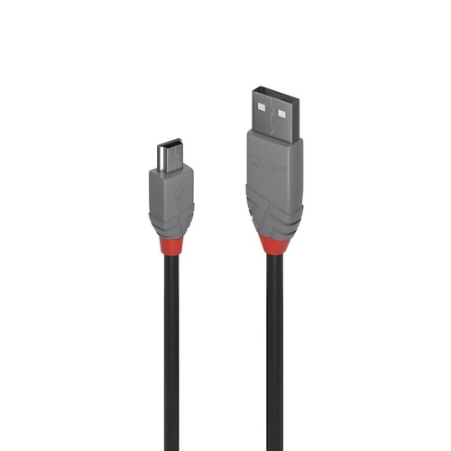 LINDY LINDY 3M USB 2.0 KABEL A/MINI-B, ANTHRA - CAVI USB | TecnoCARE.net Sabaudia, Latina, Terracina, San Felice Circeo e Pontinia