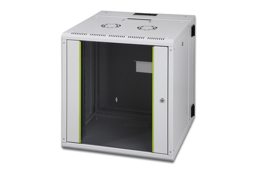 DIGITUS Armadio di rete a parete Unique 19" 12U rack 600x600, porte in vetro, grigio, diviso, assemblato, 100kg a doppia sezione, girevole, grigio (RAL 7035) - COMPONENTI | TecnoCARE.net Sabaudia, Latina, Terracina, San Felice Circeo e Pontinia