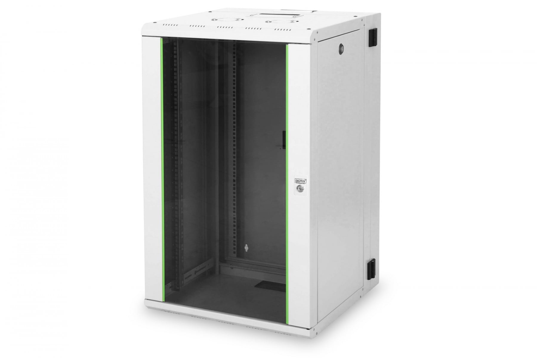 DIGITUS Armadio di rete a parete Unique 19" 20U rack 600x600, porte in vetro, grigio, diviso, assemblato, 100kg a doppia sezione, girevole, grigio (RAL 7035) - COMPONENTI | TecnoCARE.net Sabaudia, Latina, Terracina, San Felice Circeo e Pontinia