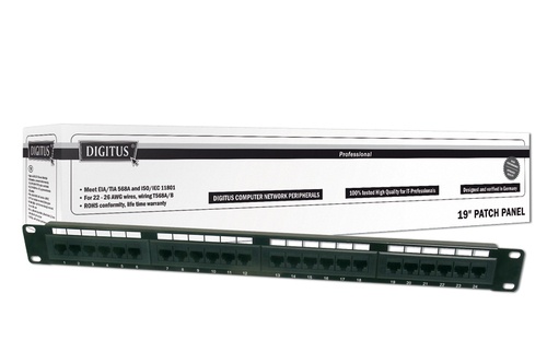DIGITUS Pannello patch CAT 5e - RJ-45 - Cat5e - Nero - 515 mm - 60 mm - 654 g - RETI | TecnoCARE.net Sabaudia, Latina, Terracina, San Felice Circeo e Pontinia