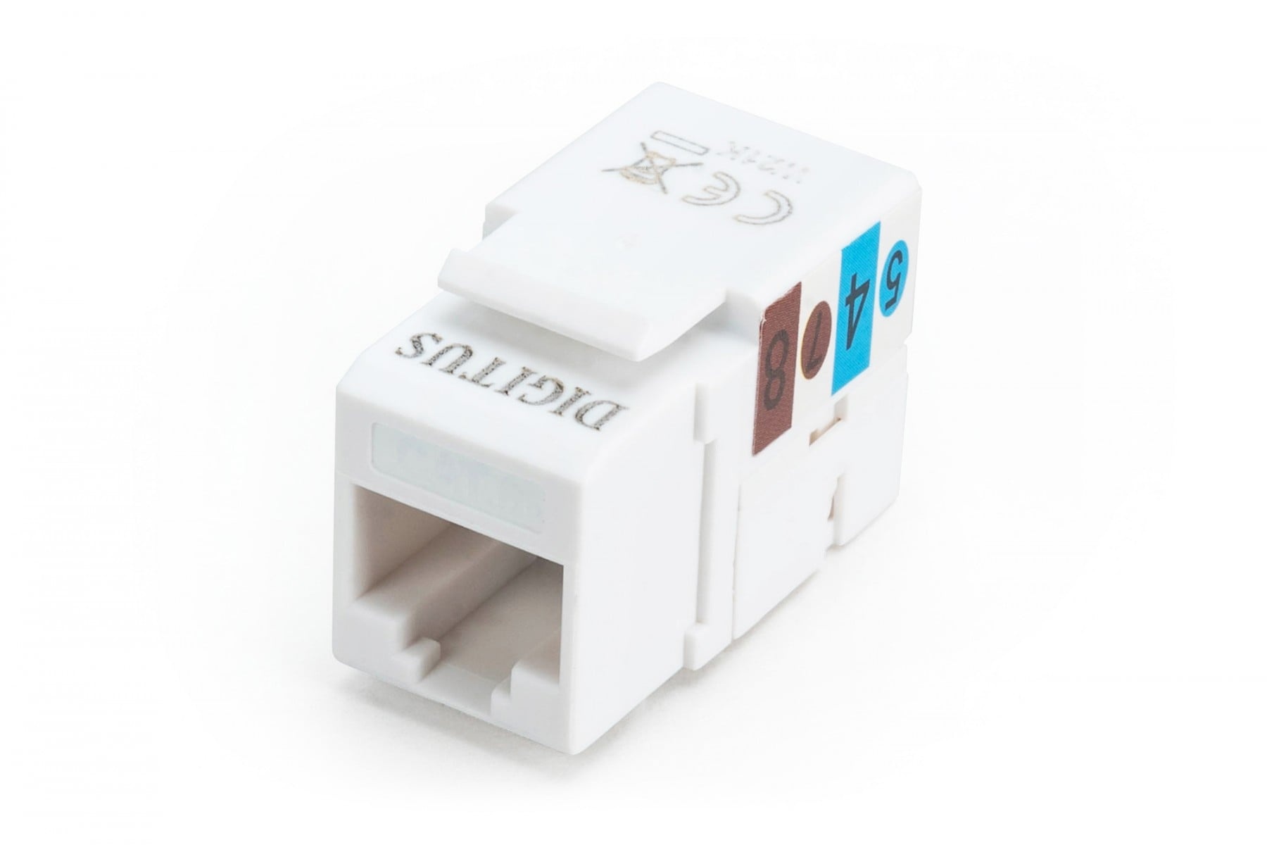 DIGITUS Digitus DN-93601 Modulo (presa) keystone RJ45 (8P8C) Cat. 6, UTP, non schermato, senza attrezzi, bianco, 1 pezzo - DISPOSITIVI E ACCESSORI DI CABLAGGIO | TecnoCARE.net Sabaudia, Latina, Terracina, San Felice Circeo e Pontinia
