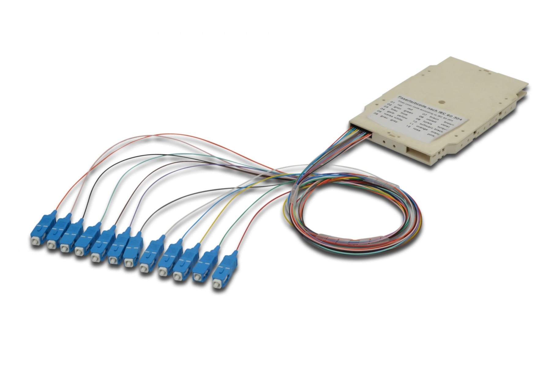 DIGITUS Vassoio per giunzioni in fibra ottica con 12 pigtail SC colorati (UPC), MM OM3 50/125, 2 m, LSZH - CAVI PER COMPUTER E PERIFERICHE | TecnoCARE.net Sabaudia, Latina, Terracina, San Felice Circeo e Pontinia