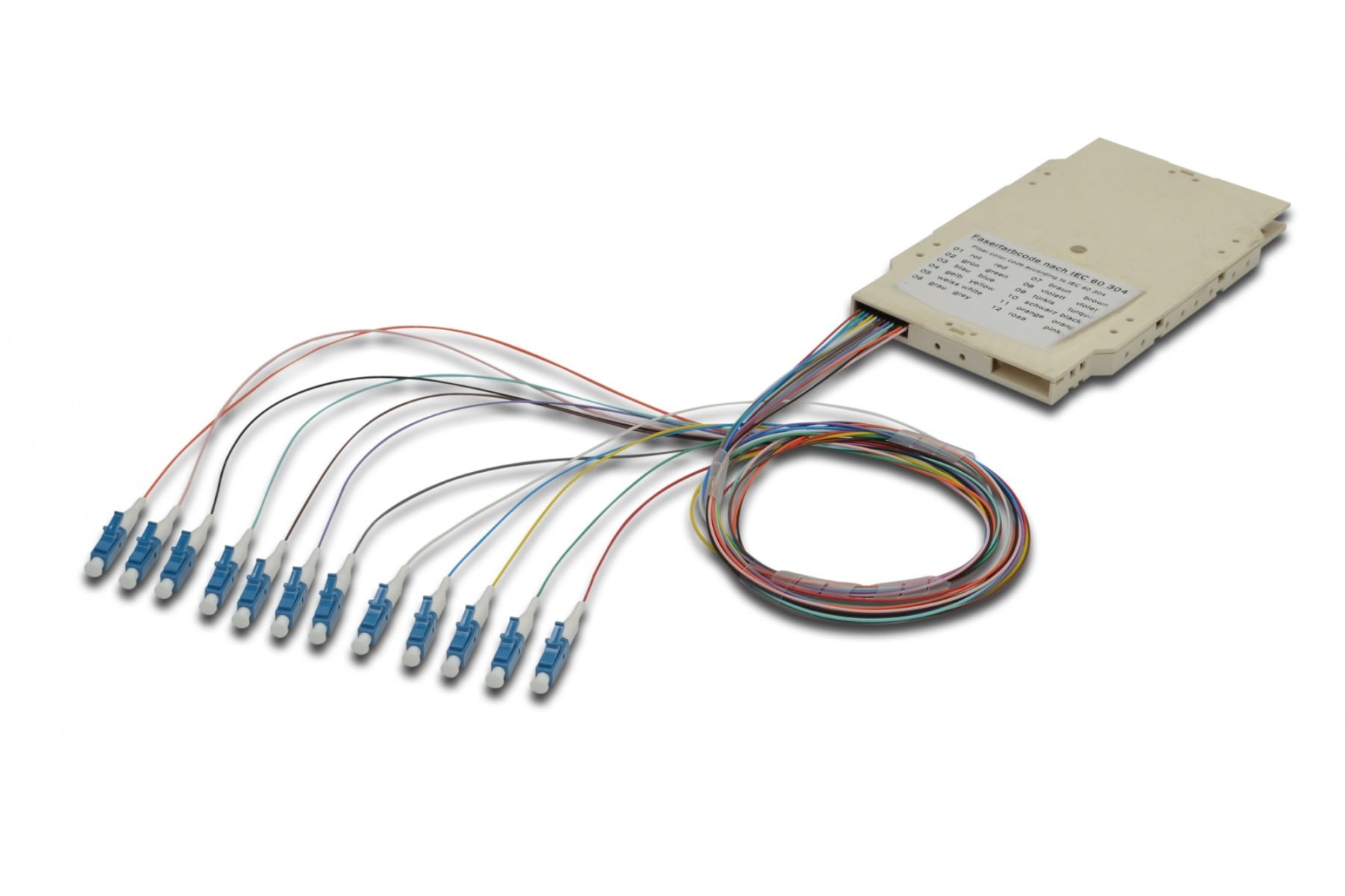 DIGITUS Vassoio per giunzioni in fibra ottica con 12 pigtail LC colorati (UPC), MM OM4 50/125, 2 m, LSZH - CAVI PER COMPUTER E PERIFERICHE | TecnoCARE.net Sabaudia, Latina, Terracina, San Felice Circeo e Pontinia