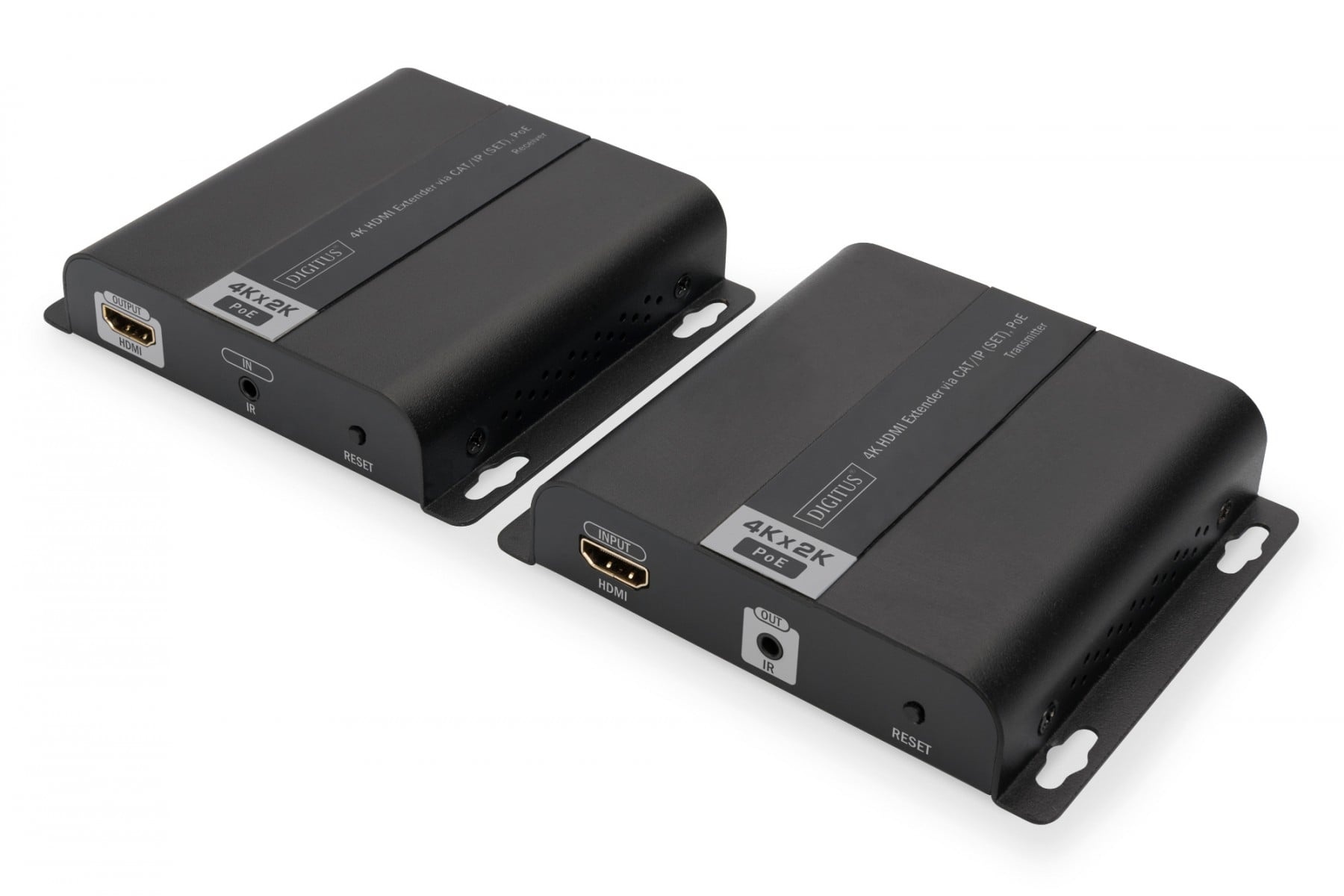 DIGITUS DIGITUS Estensore HDMI 4K tramite CAT/IP (set) - PoE - 3840 x 2160 Pixel - Trasmettitore e ricevitore AV - 120 m - Cablato - Nero - ELABORAZIONI E DISTRIBUZIONI DEL SEGNALE | TecnoCARE.net Sabaudia, Latina, Terracina, San Felice Circeo e Pontinia