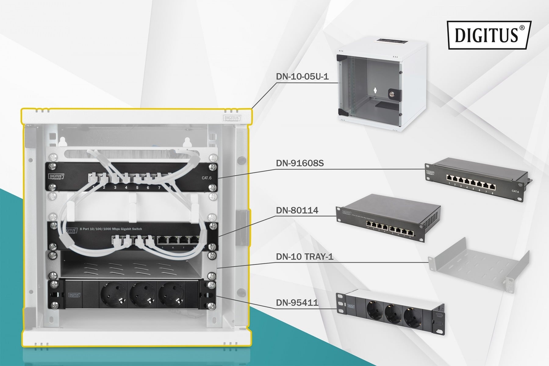 DIGITUS Digitus DN-10-SET-1 rack Da parete Grigio - COMPONENTI | TecnoCARE.net Sabaudia, Latina, Terracina, San Felice Circeo e Pontinia