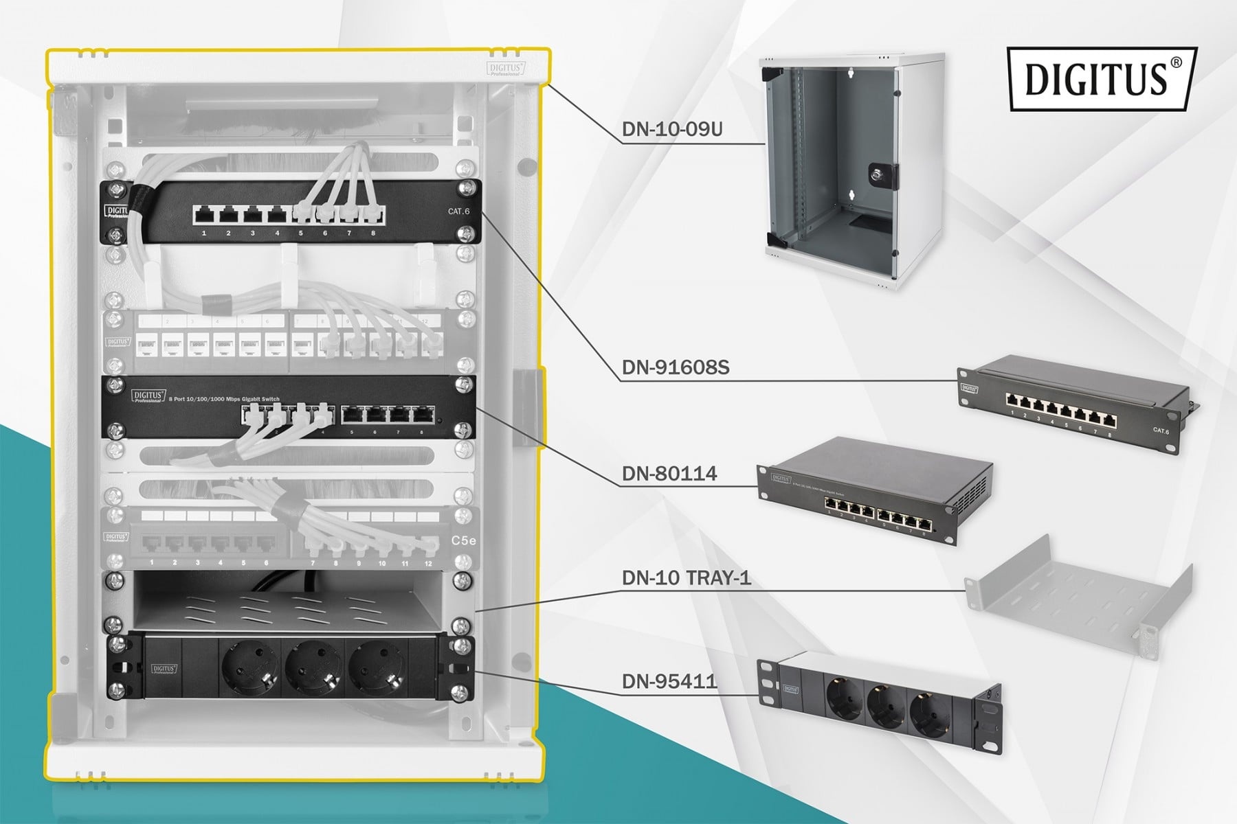 DIGITUS Digitus DN-10-SET-2 rack Da parete Grigio - COMPONENTI | TecnoCARE.net Sabaudia, Latina, Terracina, San Felice Circeo e Pontinia