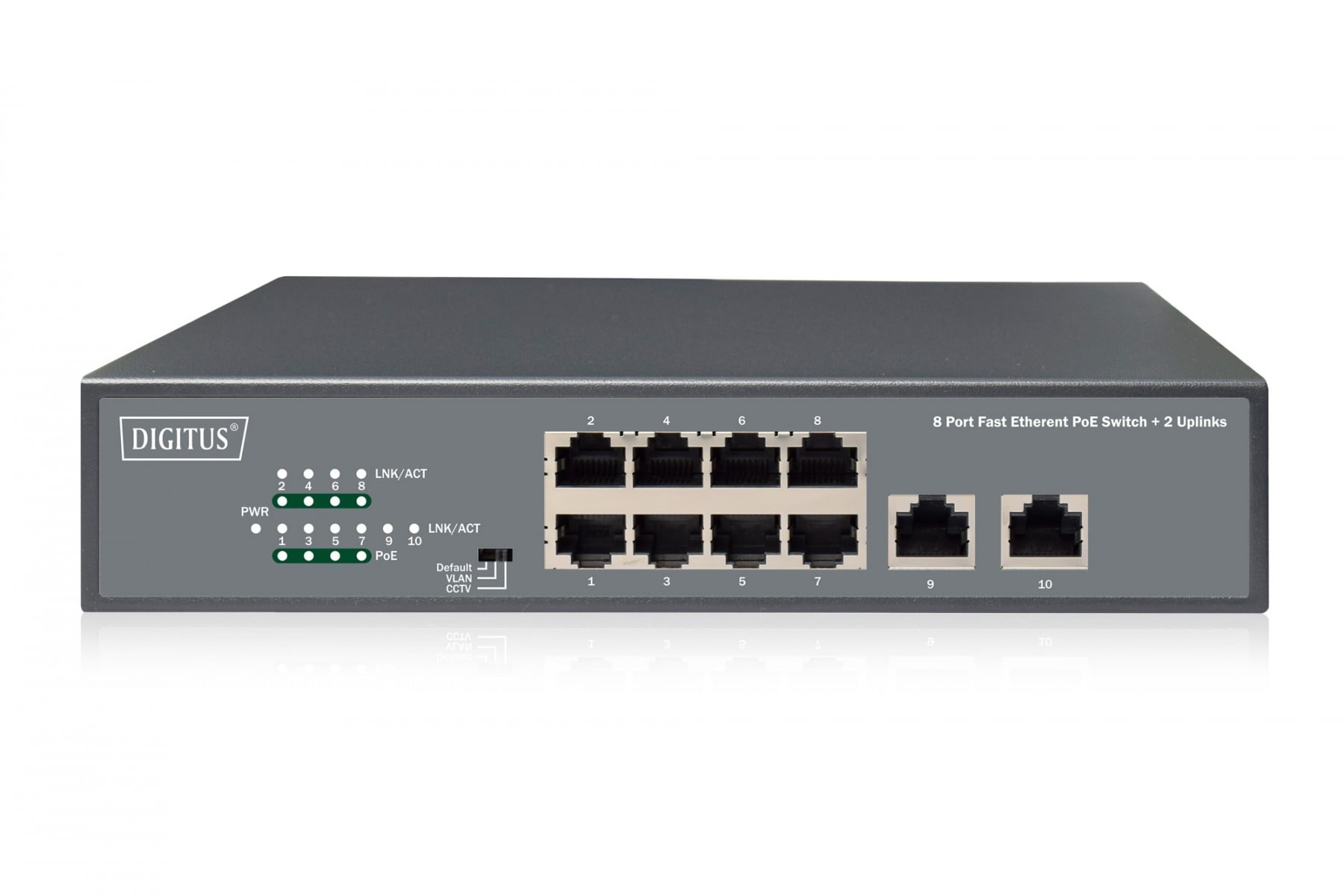 DIGITUS Digitus DN-95323-1 switch di rete Non gestito Fast Ethernet (10/100) Supporto Power over Ethernet (PoE) Grigio - RETI | TecnoCARE.net Sabaudia, Latina, Terracina, San Felice Circeo e Pontinia