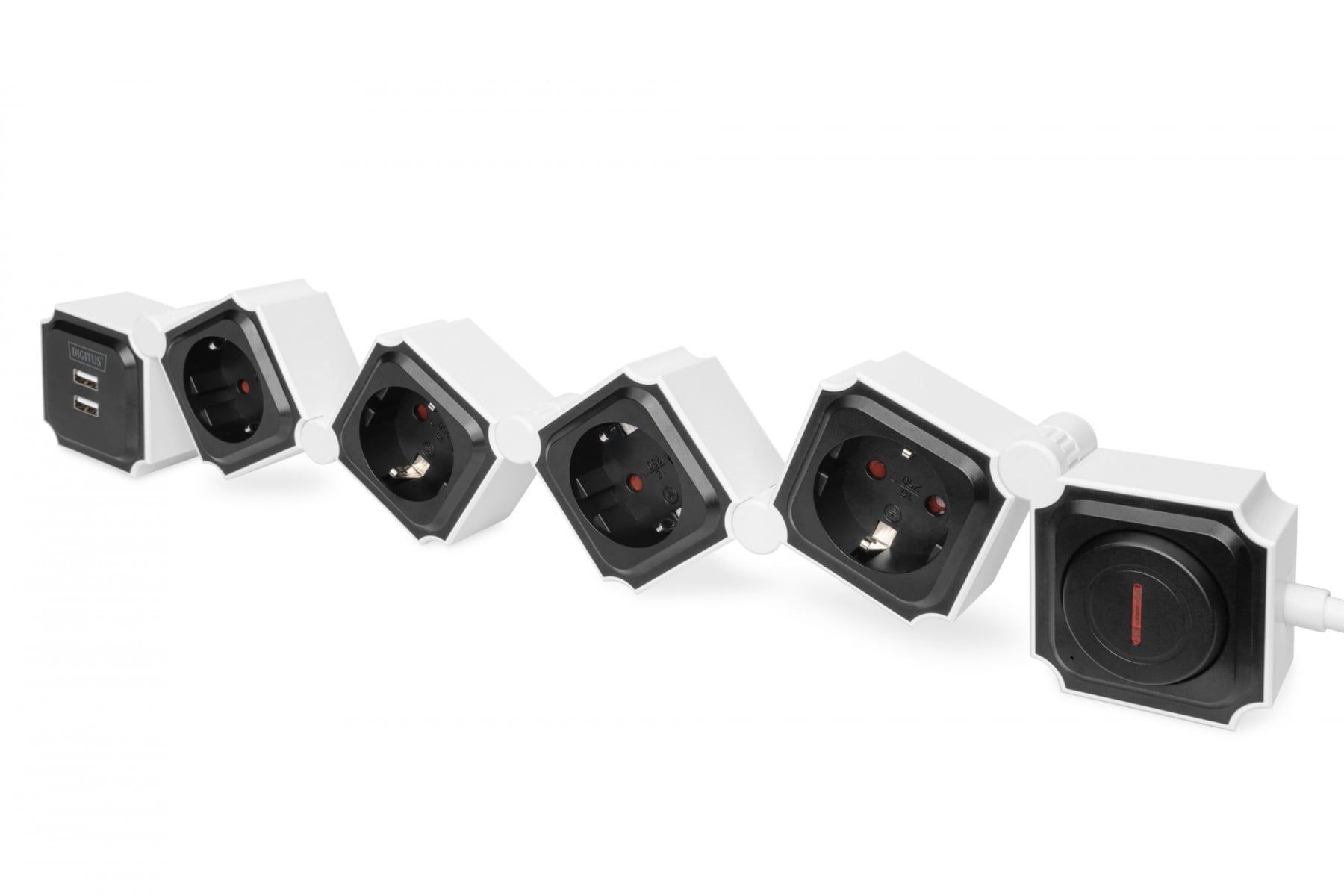 DIGITUS Digitus DA-70620 prolunghe e multiple 1,6 m 4 presa(e) AC Interno Nero, Bianco - DISPOSITIVI E ACCESSORI DI CABLAGGIO | TecnoCARE.net Sabaudia, Latina, Terracina, San Felice Circeo e Pontinia
