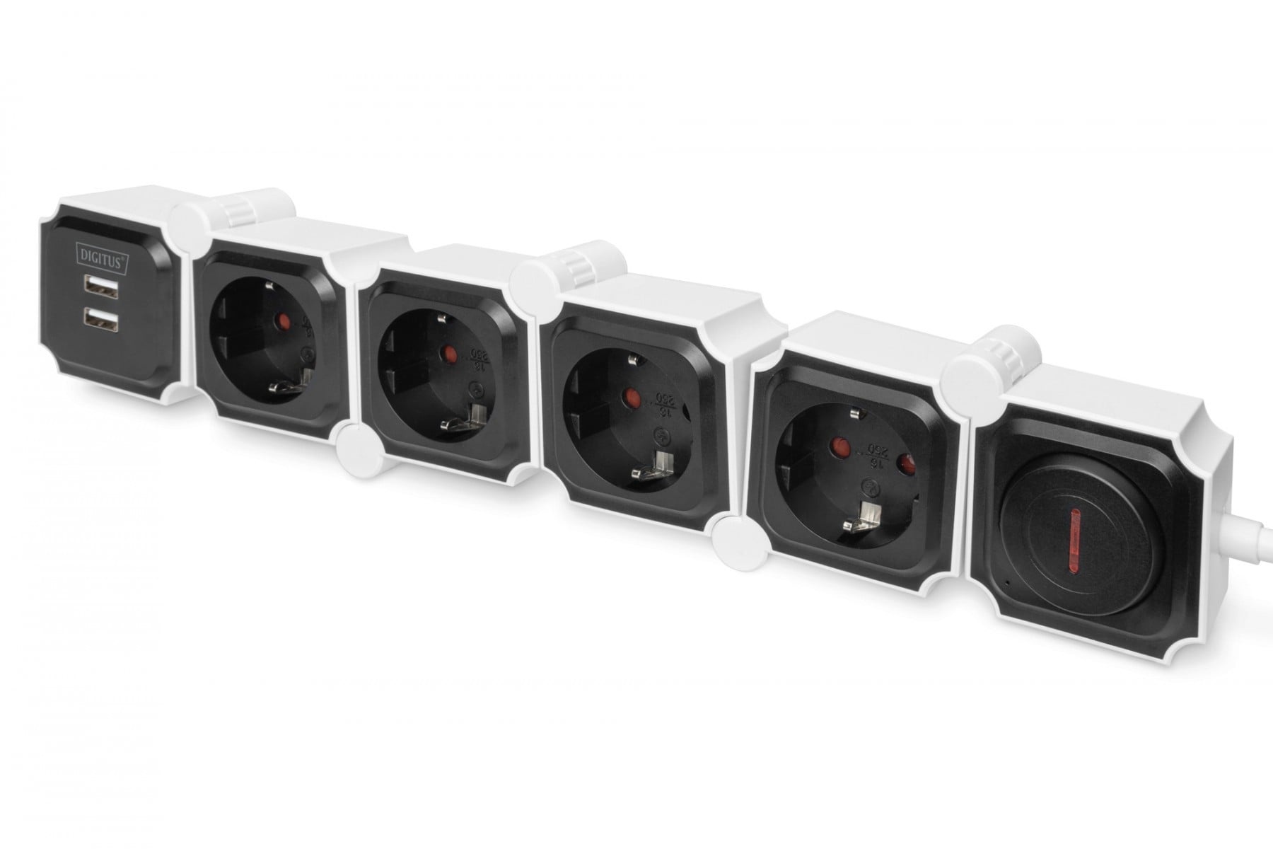 DIGITUS Digitus DA-70620 prolunghe e multiple 1,6 m 4 presa(e) AC Interno Nero, Bianco - DISPOSITIVI E ACCESSORI DI CABLAGGIO | TecnoCARE.net Sabaudia, Latina, Terracina, San Felice Circeo e Pontinia