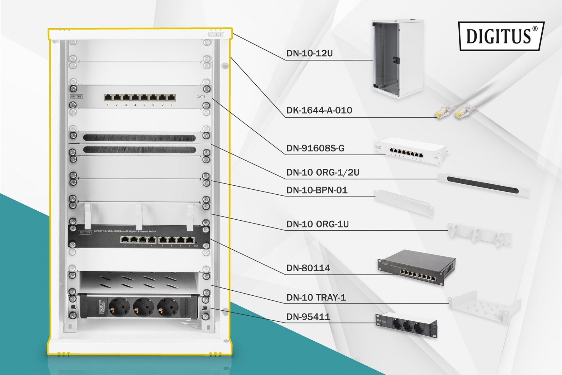 DIGITUS Digitus DN-10-SET-3 rack Da parete Grigio - COMPONENTI | TecnoCARE.net Sabaudia, Latina, Terracina, San Felice Circeo e Pontinia