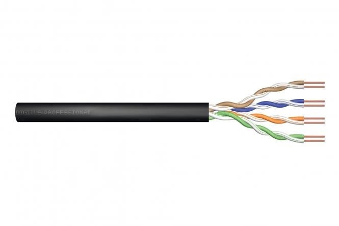DIGITUS CAT 5e U-UTP outdoor installation cable, 100 MHz Fca (PVC), AWG 24/1, 100 m paper box, sx, black - CAVI PER COMPUTER E PERIFERICHE | TecnoCARE.net Sabaudia, Latina, Terracina, San Felice Circeo e Pontinia