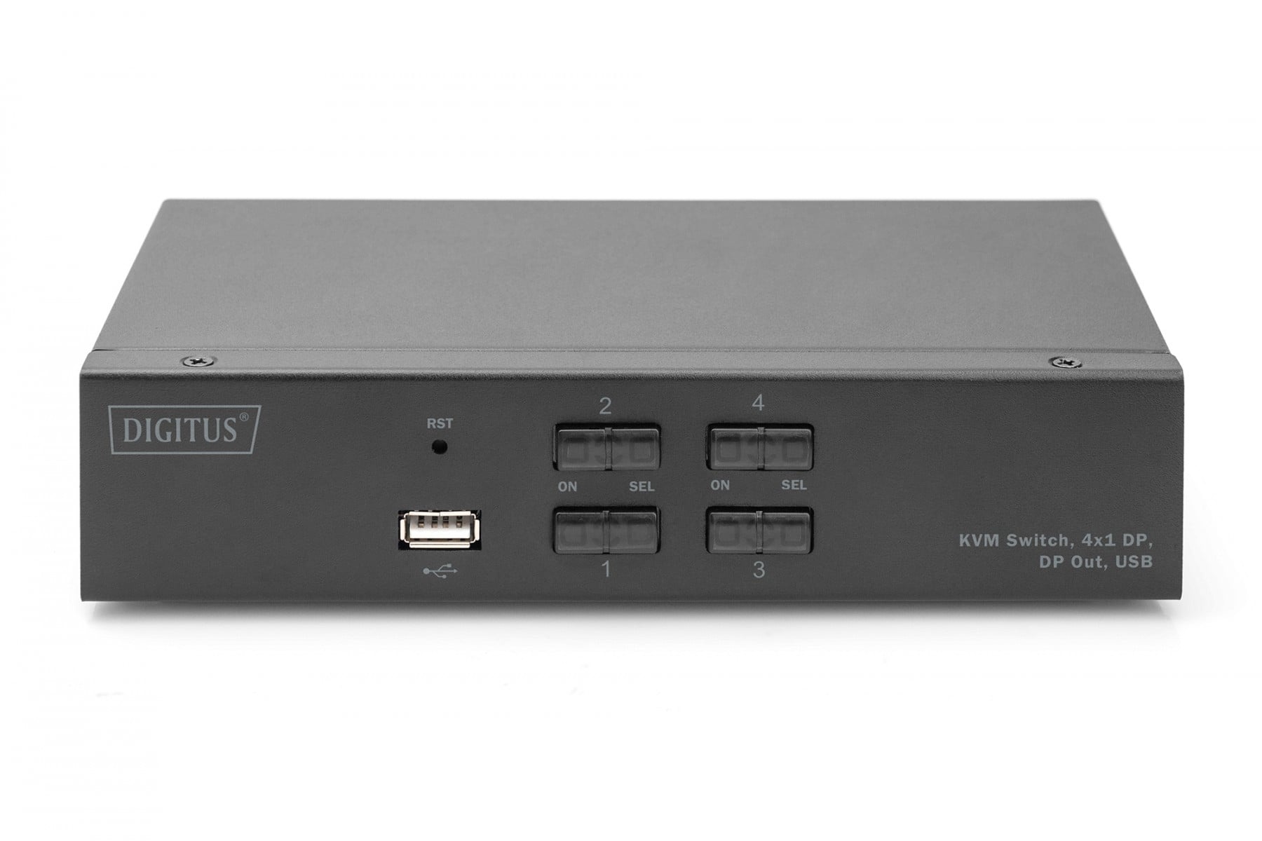 DIGITUS Switch KVM a 4 porte, 4K 60Hz, 4xDP IN, 1xDP OUT, 2xUSB A, 2x Audio IN&OUT - TASTIERE E CONTROLLER | TecnoCARE.net Sabaudia, Latina, Terracina, San Felice Circeo e Pontinia