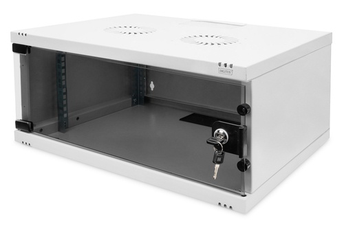 DIGITUS Armadio di rete a muro 19" 4U, SOHO 241 x 540 x 400 mm, porta in vetro, grigio, non assemblato, 60 kg - COMPONENTI | TecnoCARE.net Sabaudia, Latina, Terracina, San Felice Circeo e Pontinia
