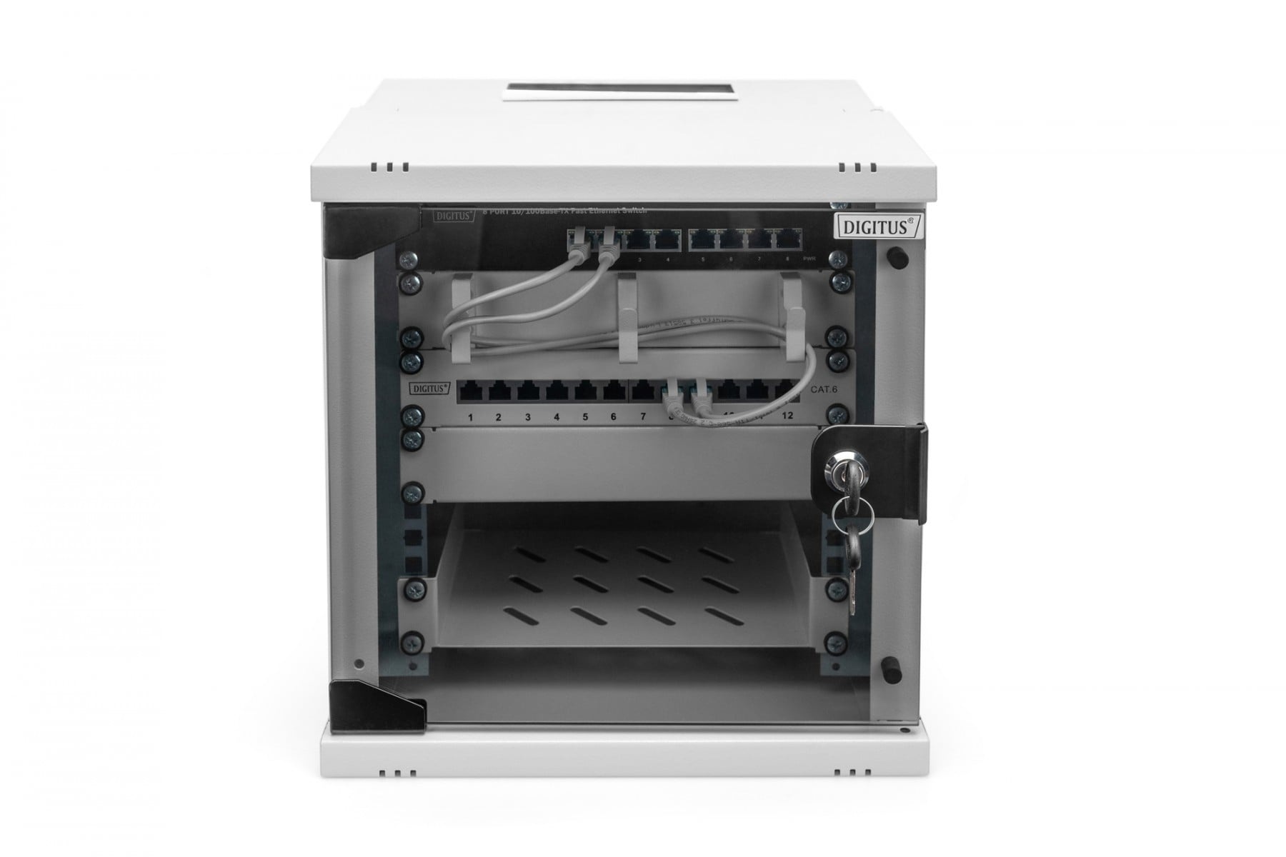 DIGITUS Armadio di rete a muro 10" 6U, SOHO PRO 325 x 315 x 300 mm, porta in vetro, grigio, non assemblato, 30 kg - COMPONENTI | TecnoCARE.net Sabaudia, Latina, Terracina, San Felice Circeo e Pontinia