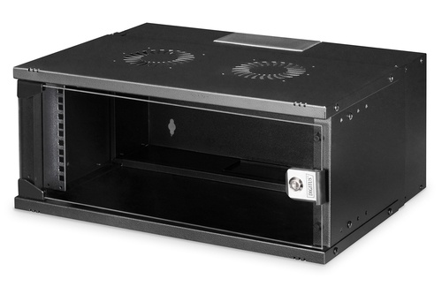 DIGITUS Armadio di rete a muro 19" 4U, SOHO PRO 240 x 540 x 400 mm, porta in vetro, nero, non assemblato, 60 kg - COMPONENTI | TecnoCARE.net Sabaudia, Latina, Terracina, San Felice Circeo e Pontinia