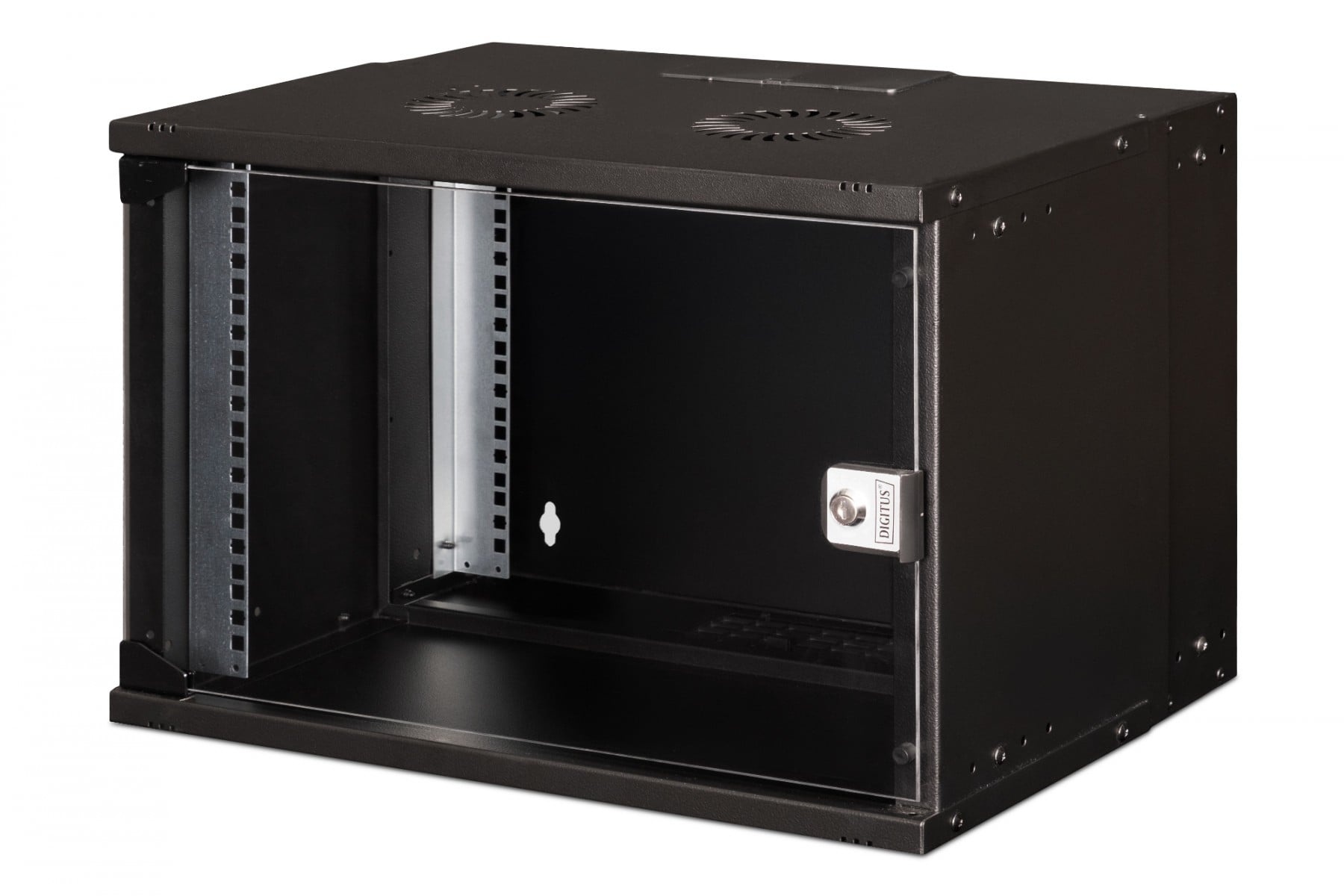 DIGITUS Armadio di rete a muro 19" 7U, SOHO PRO 370 x 540 x 400 mm, porta in vetro, nero, non assemblato, 60 kg - COMPONENTI | TecnoCARE.net Sabaudia, Latina, Terracina, San Felice Circeo e Pontinia