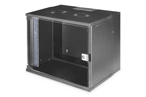 DIGITUS Armadio di rete a muro 19" 9U, SOHO PRO 460 x 540 x 400 mm, porta in vetro, nero, non assemblato, 60 kg - COMPONENTI | TecnoCARE.net Sabaudia, Latina, Terracina, San Felice Circeo e Pontinia