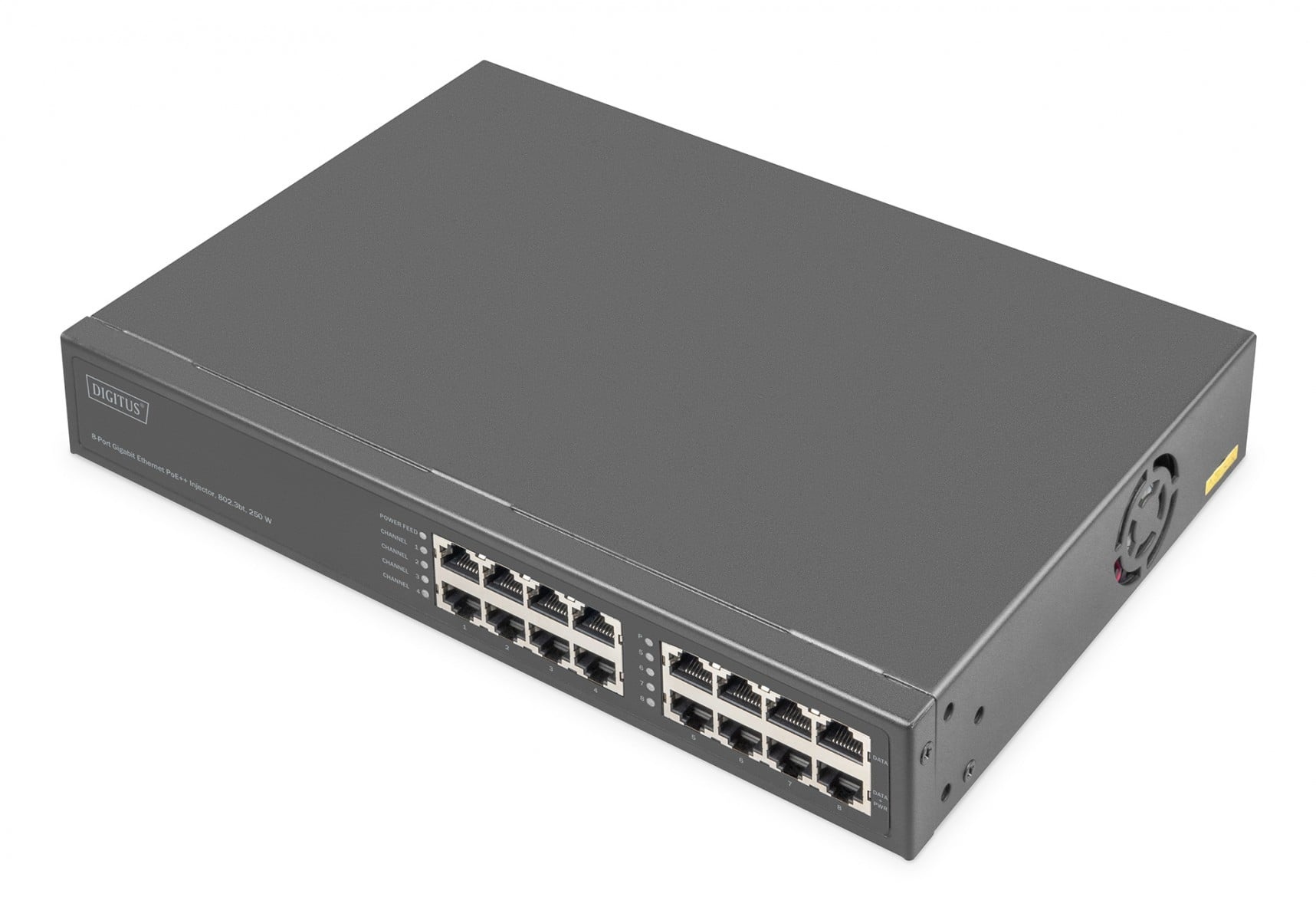 DIGITUS Alimentatore/iniettore PoE++ Ethernet Gigabit 802.3bt, 8 porte, budget PoE 250 W - RETI | TecnoCARE.net Sabaudia, Latina, Terracina, San Felice Circeo e Pontinia